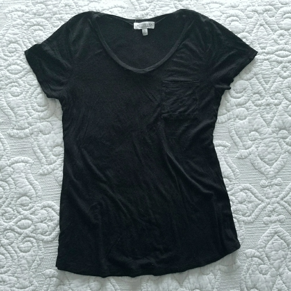 Tissue Thin Black Tee